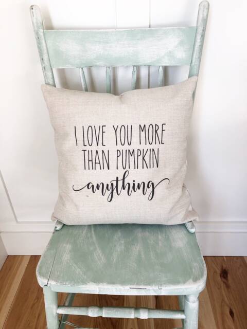 Pumpkin Spice Linen Pillow Cover Fall Farmhouse Decor - image 1