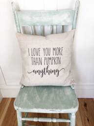 Pumpkin Spice Linen Pillow Cover Fall Farmhouse Decor - thumbnail 1