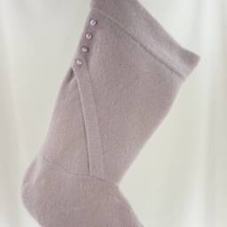 Christmas Stocking Wool Lavendar Orchid Repurposed Soft Winter Sweater Recycled Upcycled 070 - thumbnail 2