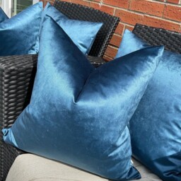 Waterproof Cushion Cover, Teal Pillow Garden Water Resistant Durable Designer Fabric - Panaz