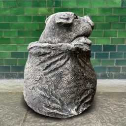Funny Pig in Sack Statue Cement Gift Whimsical Farm Animal Decor Cute Bag Ornament Outdoor Garden Humor Pig Lover Figurine - thumbnail 4