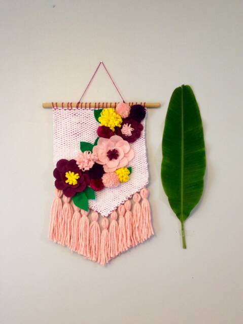 Floral Decor, Weaving, Boho Nursery Wall Tapestry, Bohemian Textile Art, Woven Hanging, Large Hanging - image 1