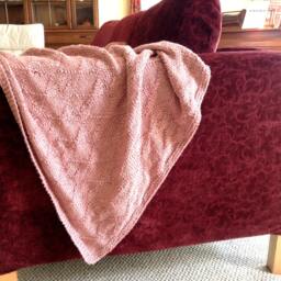 Knitted Lap Blanket Pattern, Throw, Diamond Design, Baby Blanket, Gift, English Only - thumbnail 2