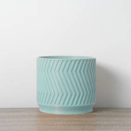 "Gatsby Planter With Drainage & Saucer in Cotton Candy Blue, Art Deco 3D-Printed Plant Pot, Small To Large Sizes 4"" 5"" 6"" 7"" 8" - thumbnail 2