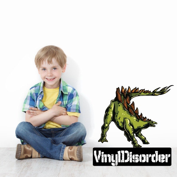 stegosaurus Dinosaur Wall Decal - Fabric Vinyl Removable & Reusable Dinosauruscolor004Et