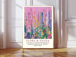 Botanical Flower Market Art Print, Flora Gardens Floral Wall Decor, Art, Art - thumbnail 1