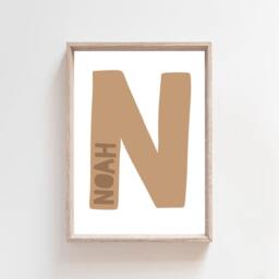 Personalised Initial Print, Boys Bedroom Decor, Nursery Girls Baby Boy, Toddler Wall Art, Art - thumbnail 3