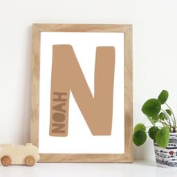 Personalised Initial Print, Boys Bedroom Decor, Nursery Girls Baby Boy, Toddler Wall Art, Art - thumbnail 2