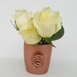 Vase Handmade Ceramic Rose Gold Metallic Finish Design Wedding Center Piece Table Setting Gift Housewarming - thumbnail 2