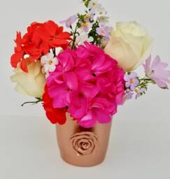 Vase Handmade Ceramic Rose Gold Metallic Finish Design Wedding Center Piece Table Setting Gift Housewarming
