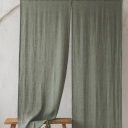 Mimosa Yellow Linen Noren Curtain, Japanese Style Curtain, Traditional Doorway Divider, Rod Pocket Linen Home Decor - thumbnail 4