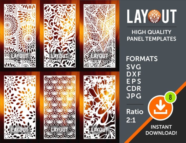 Room Divider Panel, Privacy Screen, Wall Hanging, Stencil, Cnc, Laser, Plasma Cricut Cutting File, Cdr, Svg, Dxf, Ai, Eps, Jpg - image 1