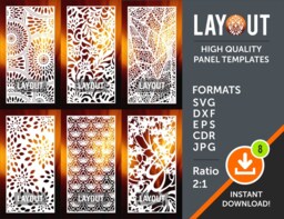 Room Divider Panel, Privacy Screen, Wall Hanging, Stencil, Cnc, Laser, Plasma Cricut Cutting File, Cdr, Svg, Dxf, Ai, Eps, Jpg - thumbnail 1