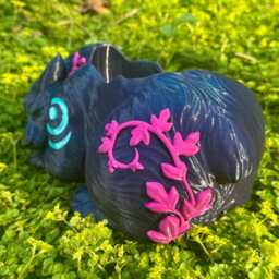 Night Elf Dreaming Bear Dark Blue Xl 3D Printed Planter 24cm X 13cm - thumbnail 3