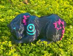 Night Elf Dreaming Bear Dark Blue Xl 3D Printed Planter 24cm X 13cm - thumbnail 1