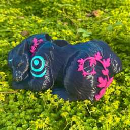 Night Elf Dreaming Bear Dark Blue Xl 3D Printed Planter 24cm X 13cm - thumbnail 2