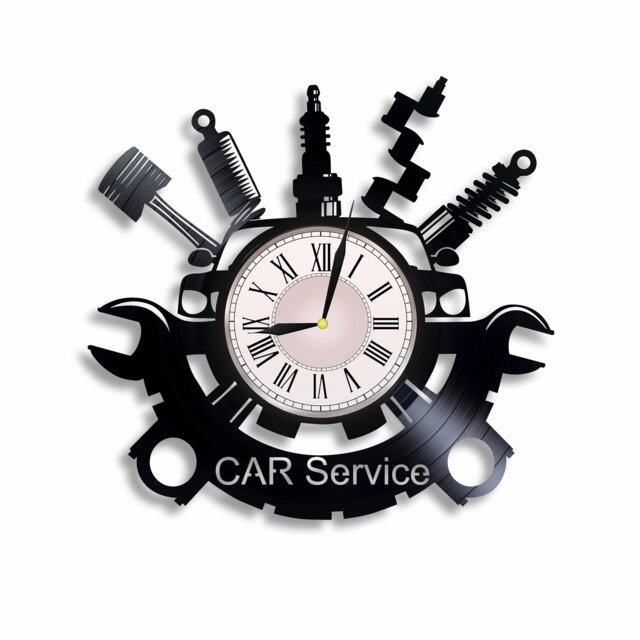 Drive Time Garage & Auto Repair-Themed Vinyl Clock For Mechanics Car Lovers