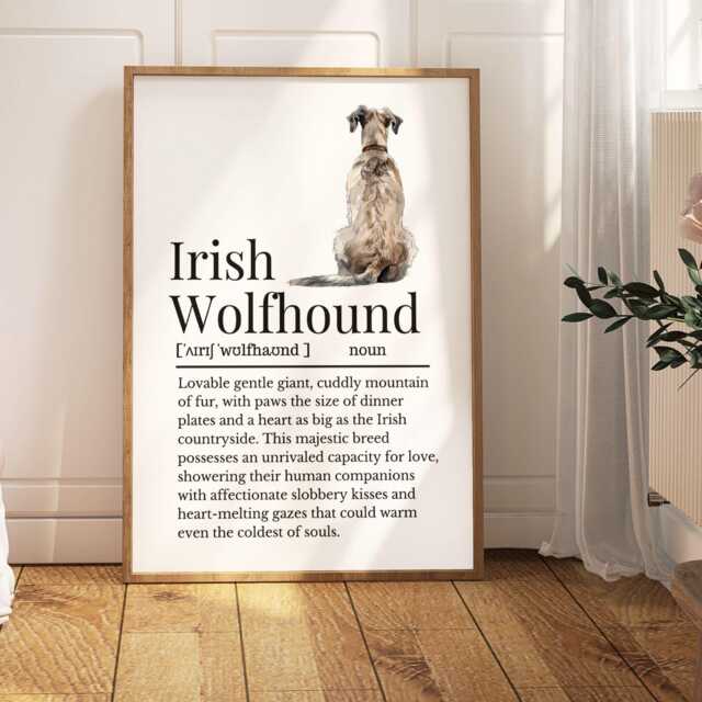 Irish Wolfhound Definition Print, Wall Print For Owner, Dog Owner Gift, Mum - image 1