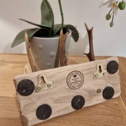 Solid Oak & Real Antler Key Holder/Dog Lead Hanger - thumbnail 3