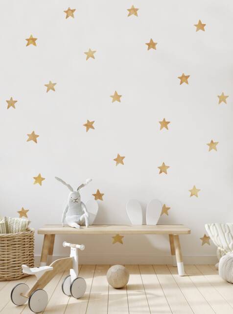 Watercolor Gold Star Wall Stickers Kids Room Decor - image 1