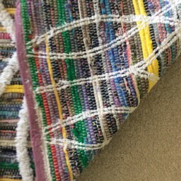 "Rag Rug/Chindi Floor J Scandinavian Area Rug, Boho Chic Hippie Rugs Multi Color Scrap Cotton Ready To Ship 48""x30" - thumbnail 3