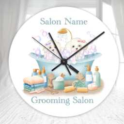 Personalised Dog Groomers Clock Gift, Grooming Salon Decor, Birthday Gift For Her, Glass - thumbnail 2
