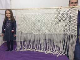 Macrame Queen Bedroom Decor, Large Wall Hanging, Headboard - thumbnail 1