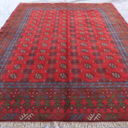 7x10 Bokhara Area Rug, Red Afghan Hand Knotted Veg Dyes Plush Wool Tribal Rugs For Living Room - Bedroom Turkmen Oriental Rug - thumbnail 3