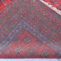 7x10 Bokhara Area Rug, Red Afghan Hand Knotted Veg Dyes Plush Wool Tribal Rugs For Living Room - Bedroom Turkmen Oriental Rug - thumbnail 4