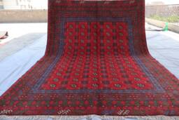 7x10 Bokhara Area Rug, Red Afghan Hand Knotted Veg Dyes Plush Wool Tribal Rugs For Living Room - Bedroom Turkmen Oriental Rug - thumbnail 1