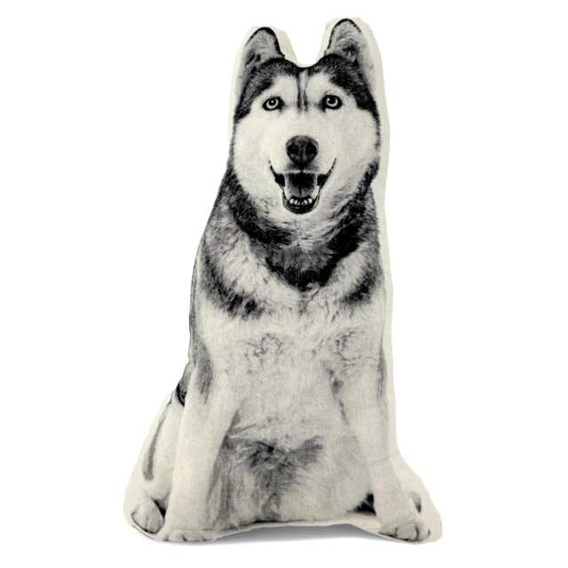 Silkscreened Siberian Husky Throw Pillow, Contour Shaped - image 1