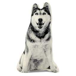 Silkscreened Siberian Husky Throw Pillow, Contour Shaped - thumbnail 1