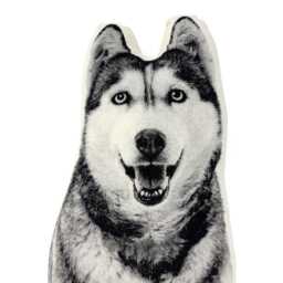 Silkscreened Siberian Husky Throw Pillow, Contour Shaped - thumbnail 3
