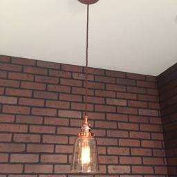 "Industrial Pendant -Copper 4 1/2"" Clear Glass Cone Shade With Patented ""Huila Electrical Connectors" - thumbnail 2