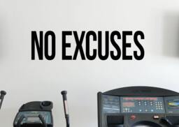 No Excuses Self Motivation Quote Gym Vinyl Decal Workout Fitness Wall Sticker Sport Home Interior Graphics 27(Fgm - thumbnail 1