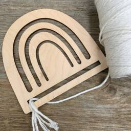 Engraved Name Wooden Rainbow Macrame Template Baltic Birch Wall Hanging - thumbnail 4