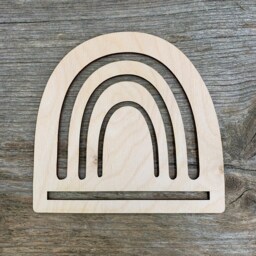 Engraved Name Wooden Rainbow Macrame Template Baltic Birch Wall Hanging - thumbnail 3