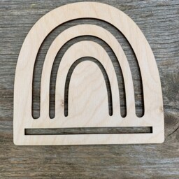 Engraved Name Wooden Rainbow Macrame Template Baltic Birch Wall Hanging - thumbnail 2