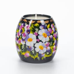 Christmas Tealight Candle Holder Ukrainian Wooden Hand Painted Gift S072 - thumbnail 3