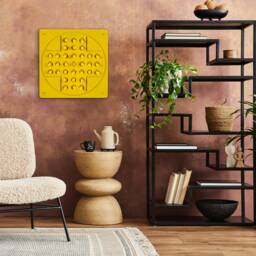 Metal Peg Solitaire Wall Game - Yellow Modern Decor - thumbnail 2