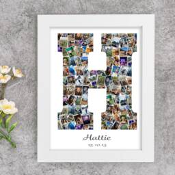 Personalized Photo Collage Initial Print - Custom Letter Picture Gift, Milestone Birthday, Nursery Decor - thumbnail 2