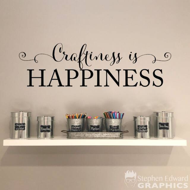 Craftiness Is Happiness Wall Decal Craft Room Decor - image 1