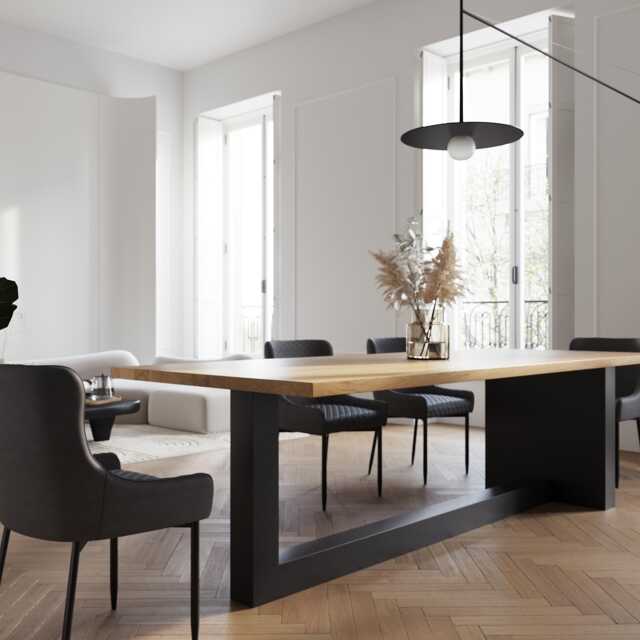 Hardwood Oak Modern Dining Table 064 - image 1