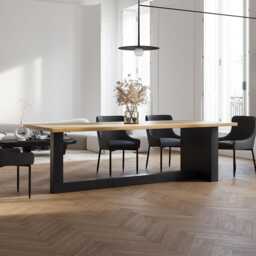 Hardwood Oak Modern Dining Table 064 - thumbnail 3