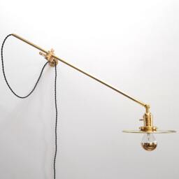 Wall Lamp - Adjustable Extension Boom Bedside Sconce Articulating Industrial Brass Scissor Light Sb3 - thumbnail 2