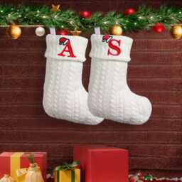 Personalized Embroidered Christmas Letter Stockings, Small Family Gift, Mini Stockings - thumbnail 2