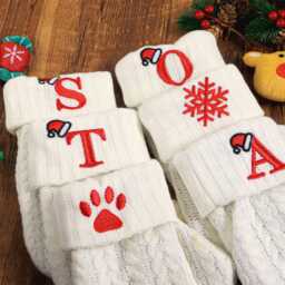 Personalized Embroidered Christmas Letter Stockings, Small Family Gift, Mini Stockings - thumbnail 3