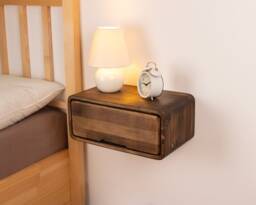 Modern Style Floating Nightstand With Drawer - Handcrafted Bedside Table Stylish Wooden Hardware Included - thumbnail 1