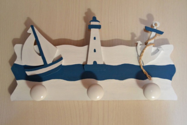 Wooden Coat Rack/Marine Decoration Interior Seaside Brittany - image 1