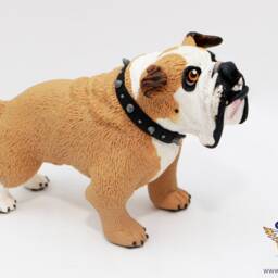 Custom Bulldog Sculpture Handmade Polymer Clay Figurine - thumbnail 3
